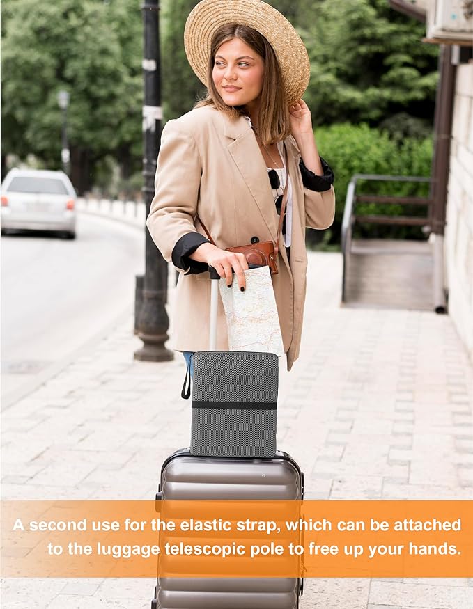 Airplane Seat Cushion Portable Travel Cushion for Comfort Foldable Stadium Pad with Breathable Fabric Seat Pad Perfect for Long Flights, Office, Bleacher, Camping