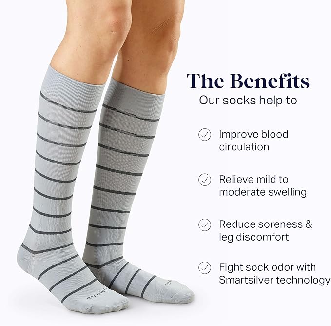 Comrad Nylon Knee High Socks - 15-20mmHg Graduated Compression Socks - Soft & Breathable Support Unisex Socks