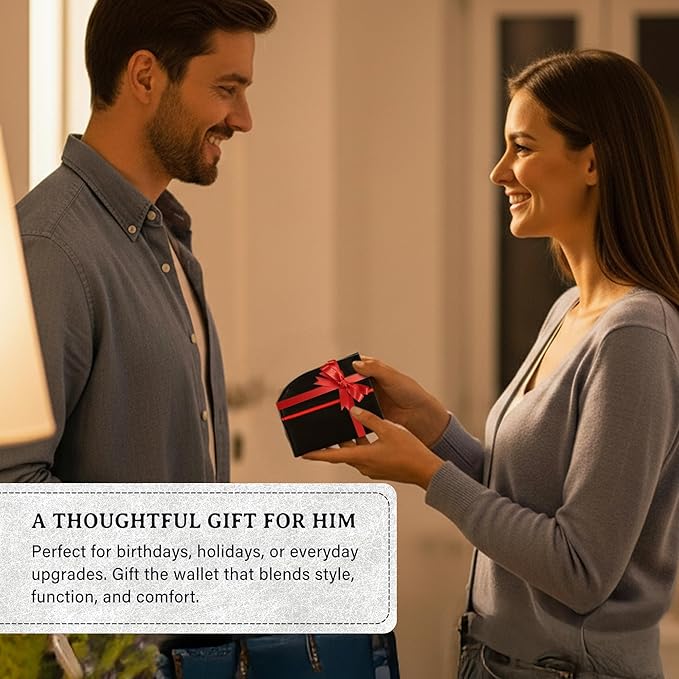 ROGUE WALLET Tailored Genuine Leather Wallets โ RFID Blocking, Durable & Stylish Front-Pocket Comfort - Holds 6โ8 Credit Cards, ID Window, Extra Storage Pockets & More (Redline)