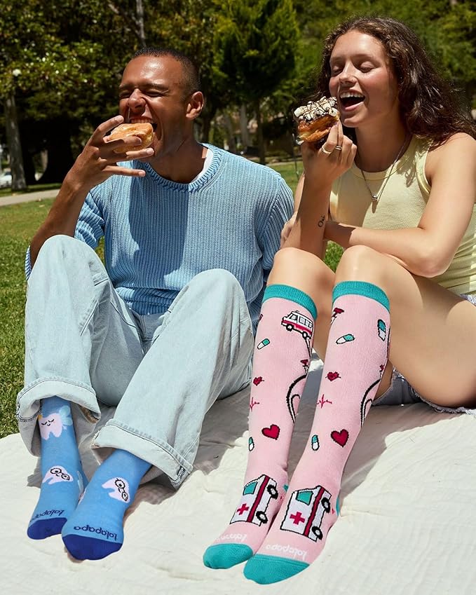 Cotton Compression Socks for Women Men - 2 Pairs 20-30mmHg Circulation Grid Arch Support Socks, Breathable