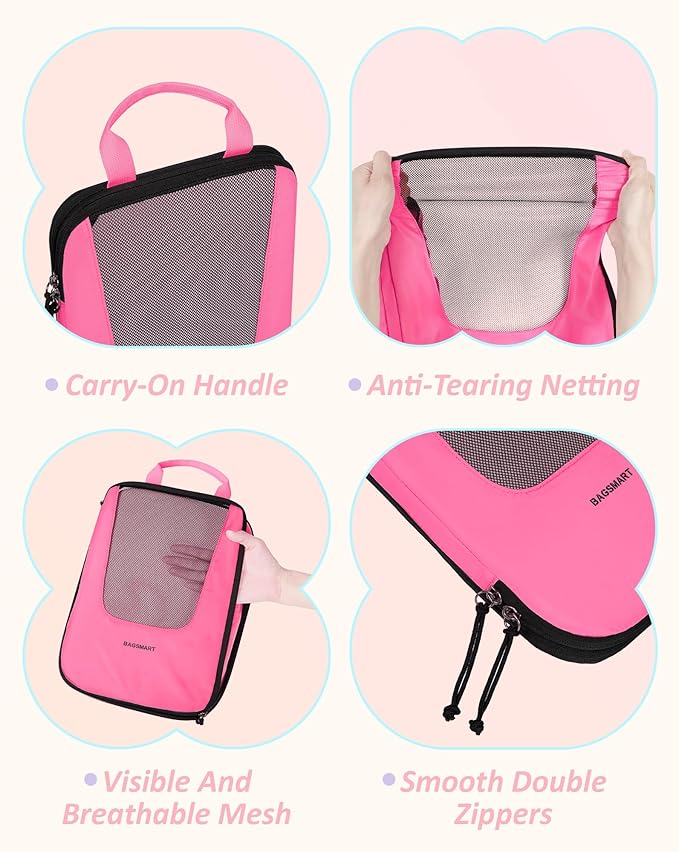 BAGSMART Compression Packing Cubes for Travel, 6 Set/5 Set/4 Set, Compression Suitcase Organizer Bags Set for Suitcases Travel Essentials, Lightweight Packing Organizers