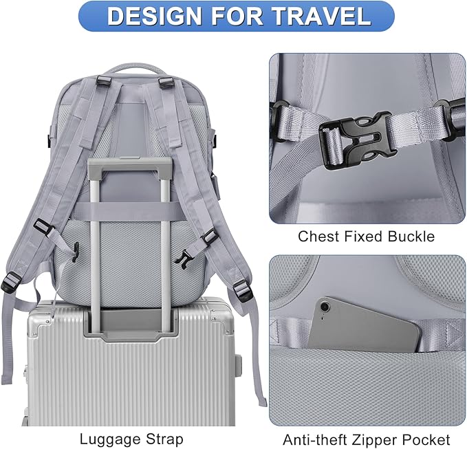 Expandable Backpack For Traveling On Airplane Carry On Backpack Flight Approved Personal Item Travel Backpack For Women Men Airline Approved Gym Bag With Shoe Compartment Travel Weekender Bag