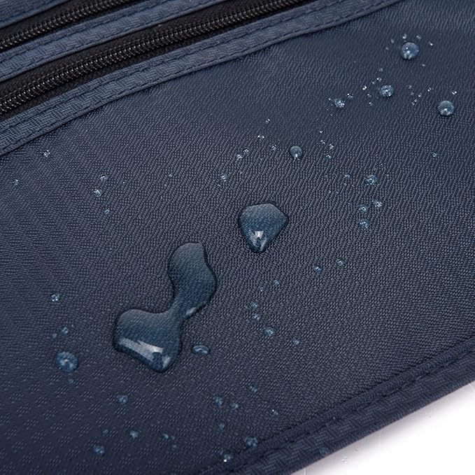 RFID Blocking Money Belt for Men Women, Slim Fanny Pack For Travel,Running,Conceal Waist Wallet For Passport Holder,Phone,Cash(Dark Blue)