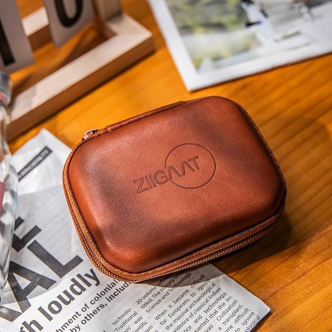 Linsoul ZiiGaat PELLEPOD Leather Earbud Case, Waterproof IEM Storage Box, Hard Carrying Bag, Protective Storage Box, Fit for Earphone ZS10 Pro, Zero: 2, EM6L, EW300, SuperMix 4, Orchestra Lite (Brown)