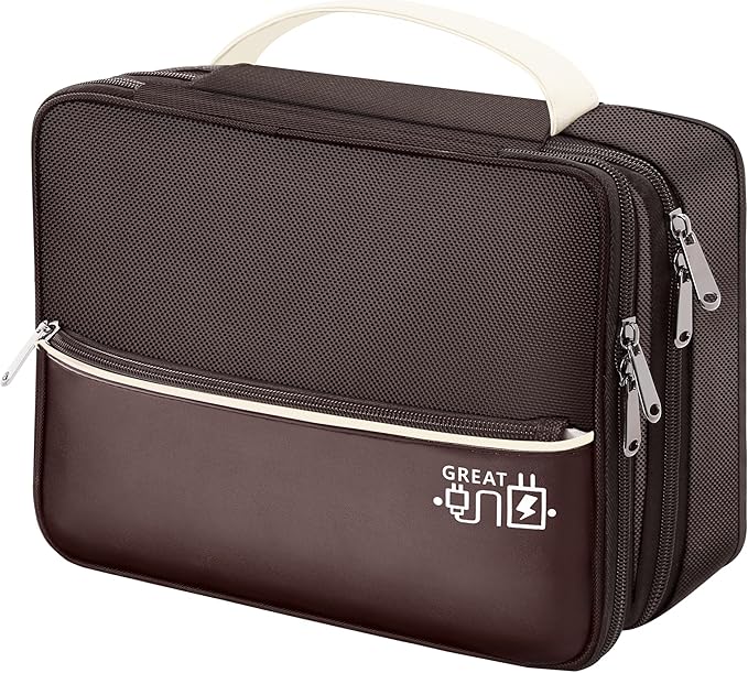 SELLYFELLY Electronics Travel Organizer, Double Layer Cable Organizer Bag Watreproof Electronics Accessories Storage Bag for Cord, Charger, Phone, Power Bank, Kindle, Hard Drive