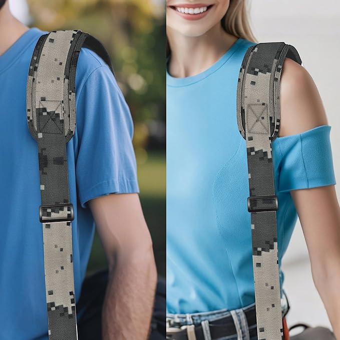 ZINZ 74" Shoulder Strap with Fixed Pad and Dual Balanced Buckles๏ผCamouflage Gray