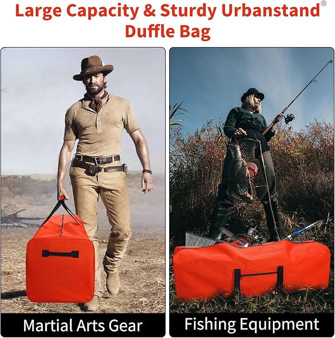 Urbanstand 48 Inch Travel Duffle Bag Extra Large Sport Equipment Duffel Bags with 2-way Lockable Zippers Orange