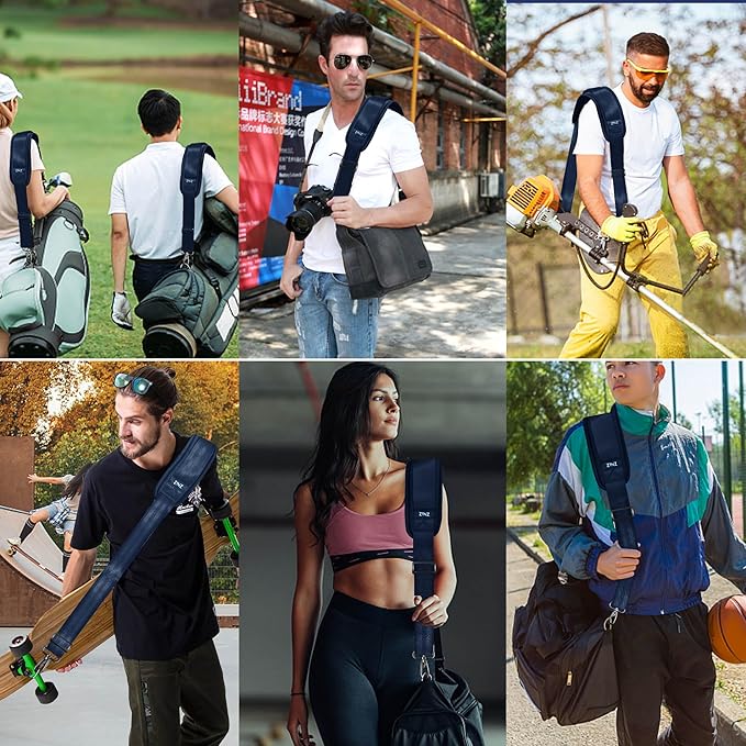 ZINZ 74" Shoulder Strap with Fixed Pad and Dual Balanced Buckles๏ผBlue