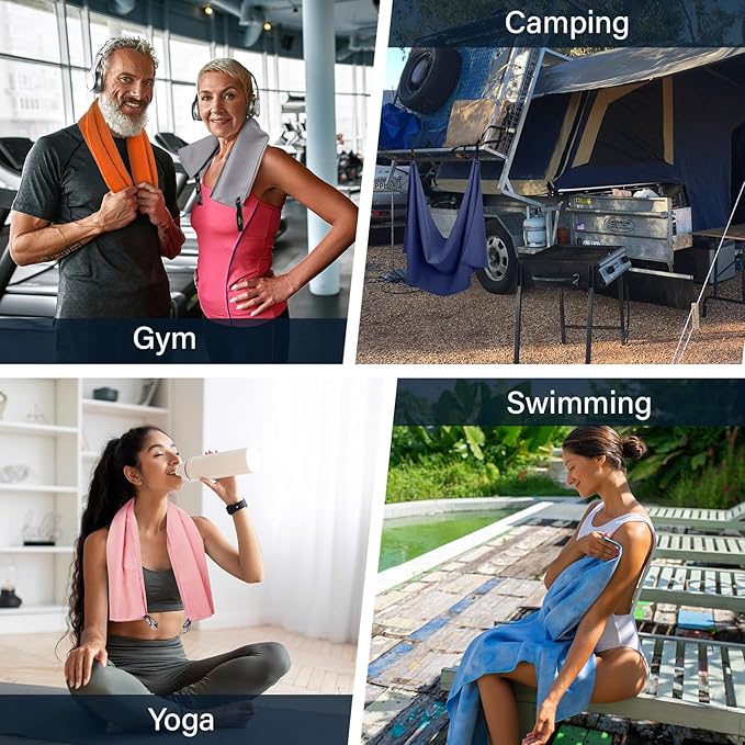 APEXUP Microfiber Travel Towel, Ultra Absorbent Quick Dry Towels, Lightweight Gym Sports Camping Towel for Workout, Yoga, Beach, Shower, Swimming (72"×40", Pale Rose)