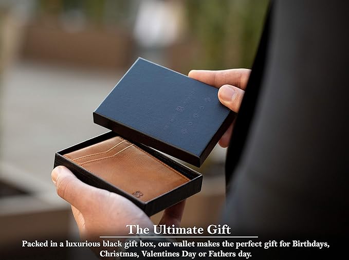 SERMAN BRANDS Money Clip Wallet - Mens Wallets slim Front Pocket RFID Blocking Card Holder Minimalist Mini Bifold