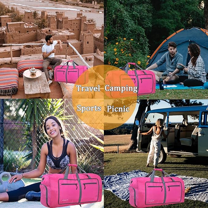 Woogwin Travel Duffel Bag Large Foldable Waterproof Overnight Bag for Beach Swim Bags Pool Sports Gym