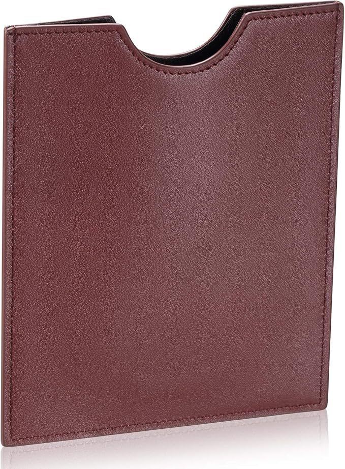 HISCOW Minimalist Passport Sleeve - Italian Calfskin (Wine Red)