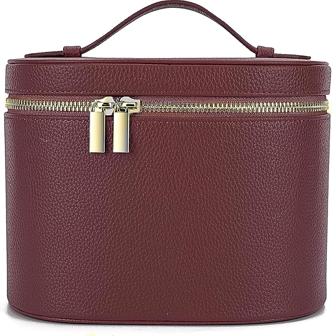 JAZD Vanity Case Makeup Bag with Removable Organizer Divider, Travel Toiletry Cosmetic Organizer for Women