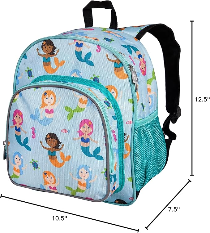Wildkin 12-inch Kids Backpack – Padded, Adjustable, Ideal for Daycare & Travel (Mermaids)