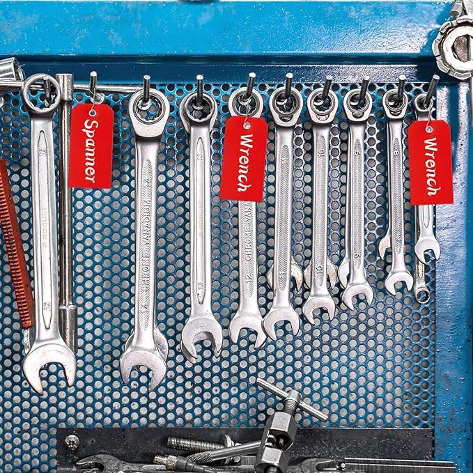 1000 Pieces Plastic Shipping Tags with Wire Labeling Tags Waterproof Hang Tags with Reinforcement Hole Writable Luggage tag Loops for Equipment Inventory Parts Garage (Red, 4 3/4" x 2 3/8")