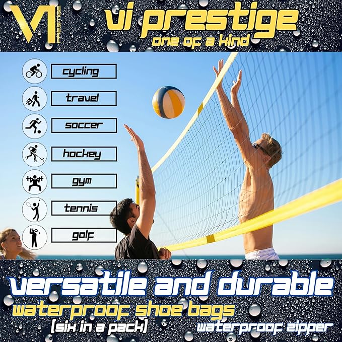 Set of Shoe Bags Large Waterproof Zipper and Material Dust and Smell Proof Versatile Durable Reliable Clothes Shoes Unisex Organizer Sports Travel Work School Storage Packing Lightweight Six-pack Gift