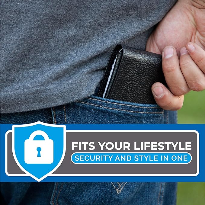 RFID Blocking Stylish Genuine Leather Wallet for Men - Excellent as Travel Bifold - Credit Card Protector