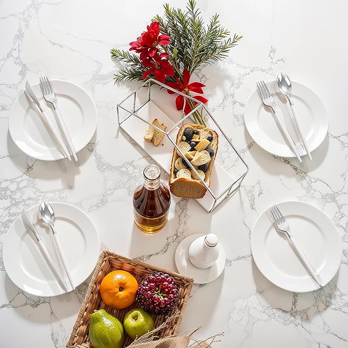 MirthMood 60 PCS Plastic Silverware,Disposable Silverware,Disposable Utensils Heavy Duty,Plastic Cutlery Set,Includes:20 Knives, Forks and Spoons for Party, Birthday,Wedding