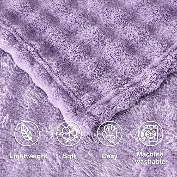SOCHOW Travel Blanket for Airplane Train and Car, Soft Travel Blanket or Pillow 2 in 1 Compact with Portable Bag Pillowcase, Flight Blanket with Luggage Sleeve and Backpack Clip, Dusty Purple