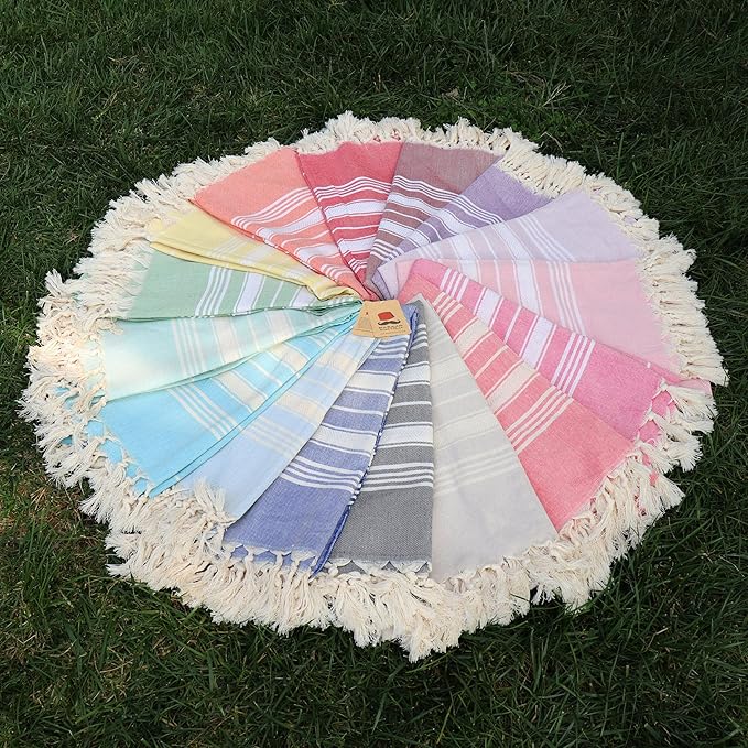 Bazaar Anatolia Turkish Beach Towel – 100% Cotton, Quick Dry, Sand Free Towel for Bathroom, Yoga, Restorative Practice – Oversized 71x39 Inches – Stripe Black