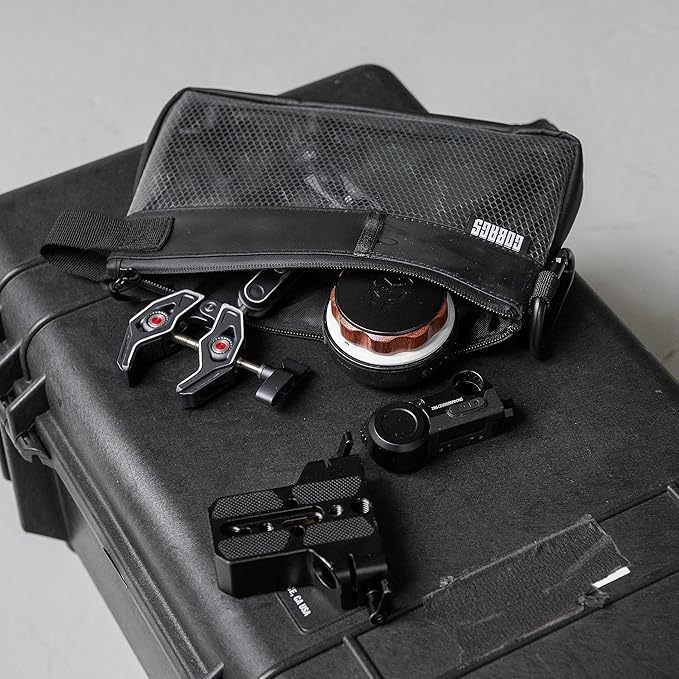 GOBAGS Production Zipper Bags - Electronics & Camera Accessories Bag - Cable organizer, Gear Accessory Pouch, Travel Camera Essentials (Small, Black, 2 pack)