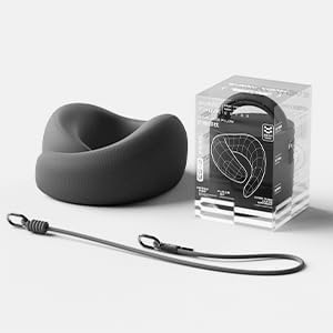 Travel Pillow - Memory Foam Neck Pillow Airplane, Neck Travel Airplane Pillow for Long Flight, Portable Travel Essentials, 360º Ergonomic Support, Machine Washable (Black)