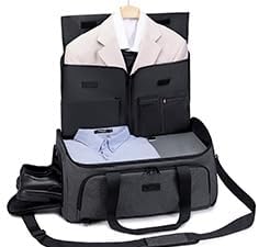 Garment Bags for Travel 58L Garment Bags Duffle Bag for Travel Convertible Carry On Garment Duffle Bag 4 in 1 Foldable Suit Bag with Shoes Compartment for Men Women Weekender，Dark Grey
