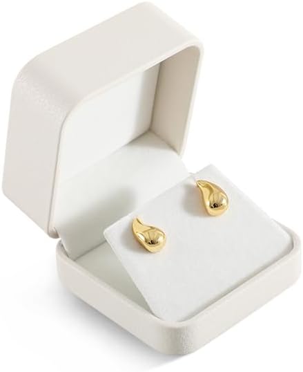 Earring Box, Leather Earring Gift Box,Premium Earring Boxes For Jewelry Gift,Luxury Earring Boxes (White)