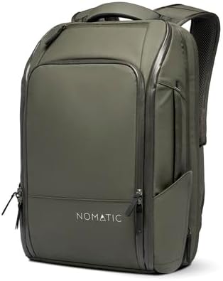 NOMATIC 14L Travel Pack - Water Resistant Laptop Bag - TSA-Ready Expandable Backpack (Olive)