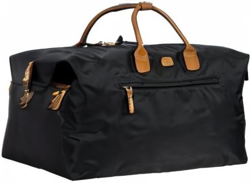 Bric's X-Travel Deluxe Duffle for Men and Women - Lightweight Overnight Carry On Travel Luggage with Tuscan Leather Trim and Sleeve Attachment - Water-Resistant Weekender or Gym-Ready Duffel