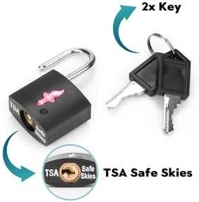 12-Pack Black Neon Square TSA Approved Luggage Lock for Suitcases, Carry-On Bags, Backpacks & Laptop Cases