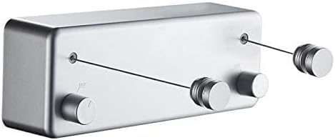 JOOM Retractable Clothesline Indoor Double Clothes Lines retracting | Heavy Duty for Drying Laundry line Outdoor|Wall Mounted Stainless Steel 13.8Feet Two line (Blue Grey)