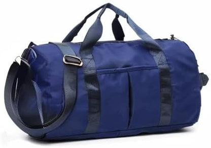 ZUEVI Sports Gym Duffel Bag for Men or Women Waterproof Weekender Travel Bag with Shoes Compartment Dry and Wet Separation for Training Swim Yoga(Blue)