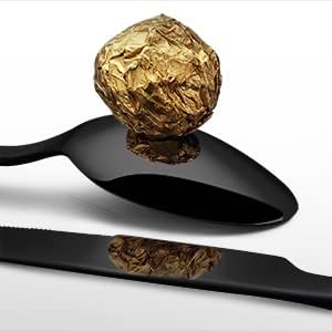 KINGSTONE Black Silverware Set, 40 Piece Flatware Set for 8, 18/10 Stainless steel Cutlery Set for Home Kitchen and Restaurant