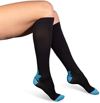 Compression Socks for Men and Women - 20-30 mmHg Zipper Knee High Medical Compression Stockings Calf Fits Up to 23 in - 1 Pair Perfect for Athletic, Nurses, Travelers, Edema Circulation, Pregnancy, Running