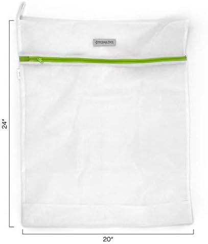 Heritage Park Fine Mesh Laundry Bags - Micro Mesh for Safely Washing Delicates, Wide Bottom for Extra Space, Hidden Zipper and Hanging Storage Loop - Multi Pack (1 Small 15" x 18", 1 Large (20" x 24")