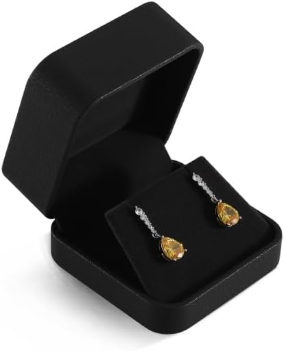 Earring Case, Leather Jewelry Box For Earrings,Premium Jewelry Box For Earrings Only,Luxury Gift Boxes For Jewelry (Black)