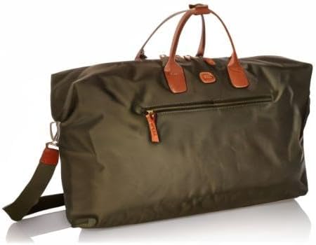 Bric's X-Travel Deluxe Duffle for Men and Women - Lightweight Overnight Carry On Travel Luggage with Tuscan Leather Trim and Sleeve Attachment - Water-Resistant Weekender or Gym-Ready Duffel