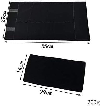 Portable Jewelry Roll Untangled Secure Necklace Travel Storage Bag Displays Holder 16 Chain (black PU and velvet)