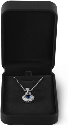 Necklace Jewelry Box, Leather Jewelry Box For Men,Premium Small Gift Boxes,Luxury Jewelry Gift Boxes For Necklaces (Black)