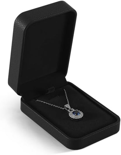 Necklace Jewelry Box, Leather Jewelry Box For Men,Premium Small Gift Boxes,Luxury Jewelry Gift Boxes For Necklaces (Black)