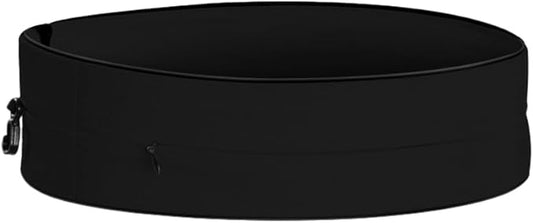 Running Belt for Women & Men, Runners Fanny Pack.Pockets with Zippers.hidden money belt for travel. Slim Thin Elastic Waistband.Marathon Jogger Sport Workout Fitness Exercise Gym Phone Holder Belt.