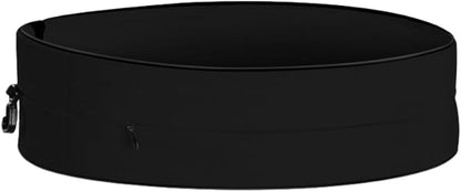 Running Belt for Women & Men, Runners Fanny Pack.Pockets with Zippers.hidden money belt for travel. Slim Thin Elastic Waistband.Marathon Jogger Sport Workout Fitness Exercise Gym Phone Holder Belt.