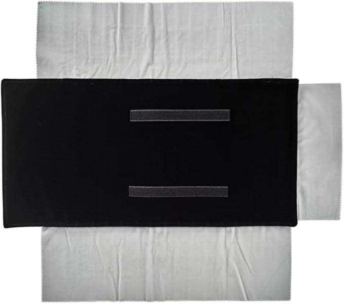 Velvet Travel Jewelry Case Roll Bag Organizer for Necklace Bracelet Earrings Ring (Black) (Black and Grey)