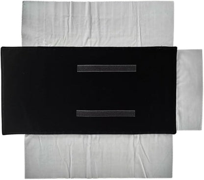 Velvet Travel Jewelry Case Roll Bag Organizer for Necklace Bracelet Earrings Ring (Black) (Black and Grey)