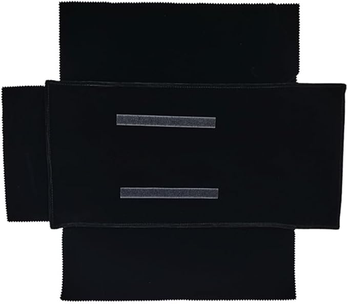 Velvet Travel Jewelry Case Roll Bag Organizer for Necklace Bracelet Earrings Ring (Black) (Black(4+2+2+6))
