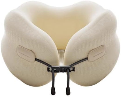 Ultra-Soft Travel Neck Pillow, Ergonomic Design with Contoured Shape, Breathable Fabric,Internal Structure，Travel Blanket Airplane Compact with Bag，Airplane Essentials (Thames Rice)