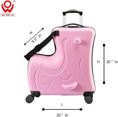 N-A Kids Ride On Suitcase with Wheels, Scooter Luggage for Toddlers Travel, Durable Children's Suitcase for Boys & Girls Ages 2-15 Years