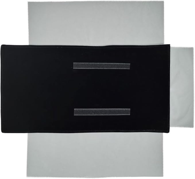 Velet Travel Jewelry Case Roll Bag Organizer for Necklace Bracelet Black Gray Velvet (Black Gray)