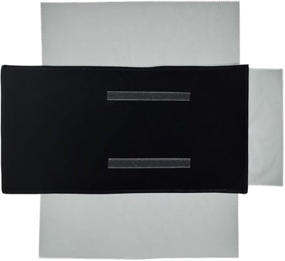Velet Travel Jewelry Case Roll Bag Organizer for Necklace Bracelet Black Gray Velvet (Black Gray)